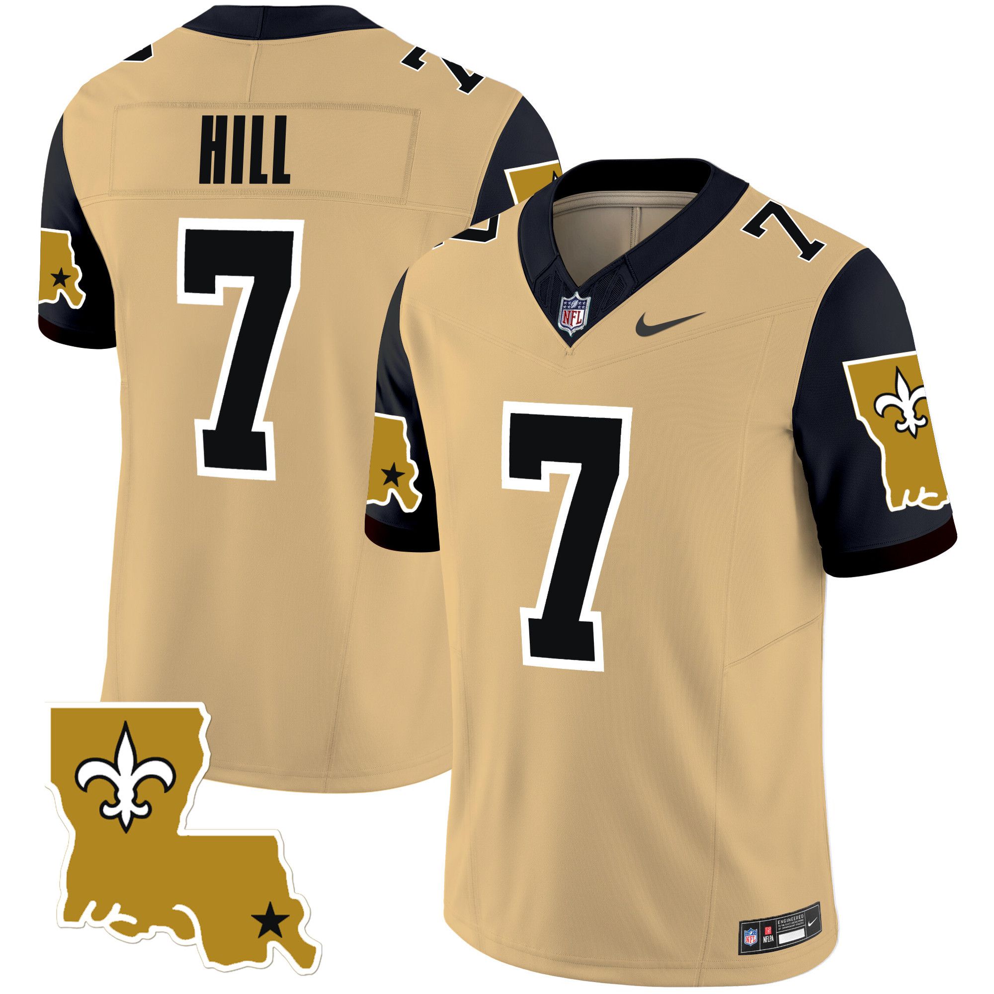 Men New Orleans Saints #7 Hill Yellow 2024 Nike 1987 Legacy Vapor Limited NFL Jersey->indianapolis colts->NFL Jersey